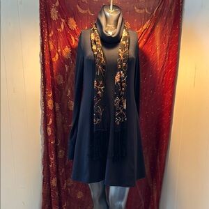 CAbi Black Cowl Neck Dress